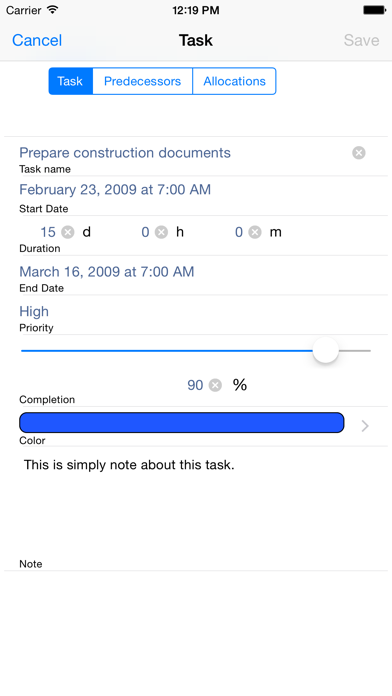 Project Planner - Gantt app screenshot 2
