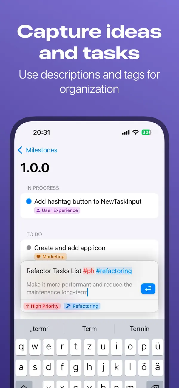 Project Planner: Milestones screenshot 4