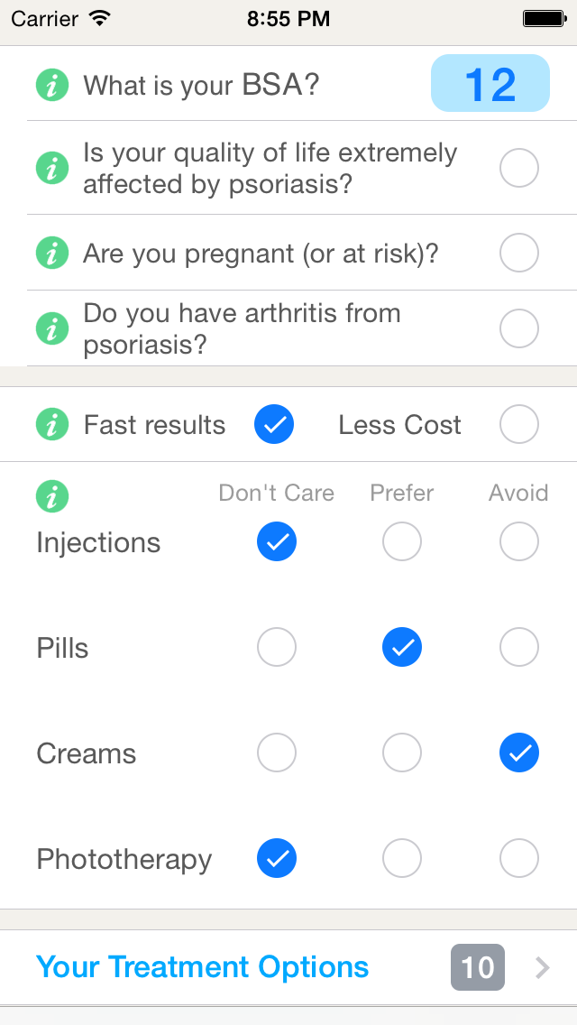 Psoriasis Treatment Decision Aid screenshot 5