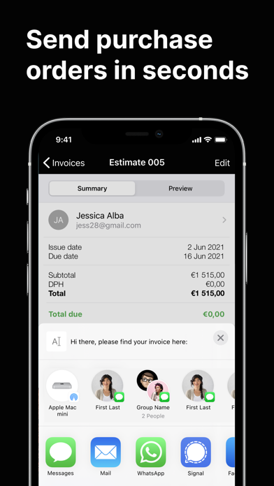 Purchase Order Maker 2 Go screenshot 1