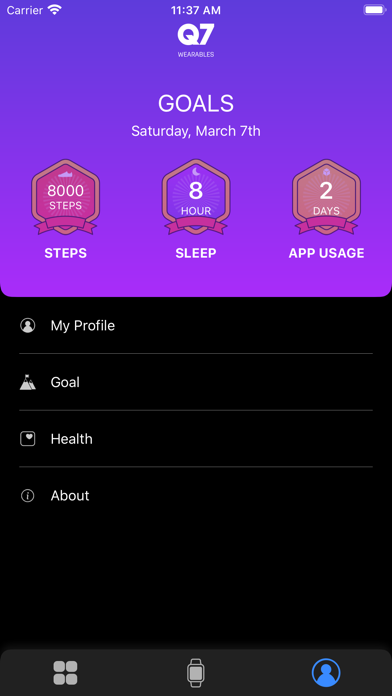 Q7 Wearables screenshot 2
