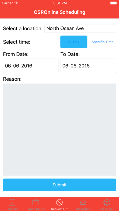 QSROnline Scheduling screenshot 2
