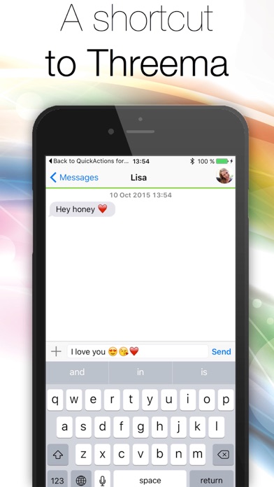 Quick Actions for Threema - A shortcut to Threema right from your Homescreen! screenshot 3
