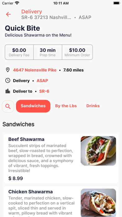 Quick Bite screenshot 1