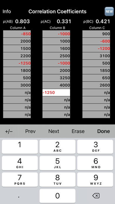 Quick Correlation Coefficients screenshot 1