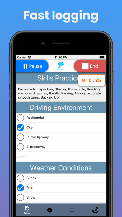 Quick Log - Student Driver Log screenshot 1