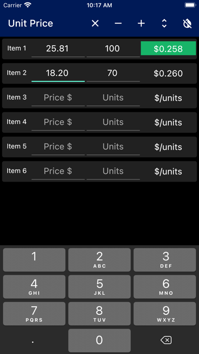 Quick Unit Price Comparison screenshot 1