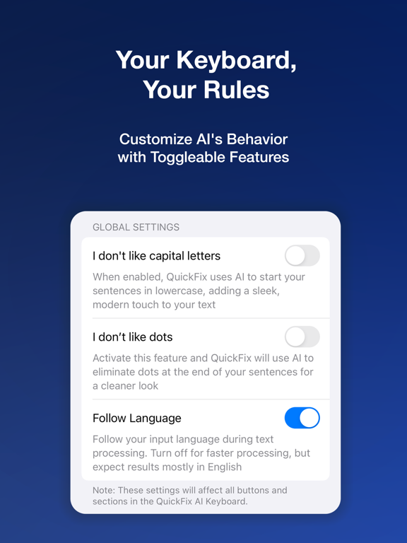 QuickFix: AI Keyboard screenshot 3