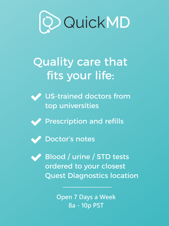 QuickMD - Online Doctor Visits screenshot 1