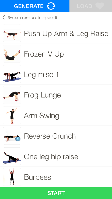 Quickstart workout generator screenshot 2
