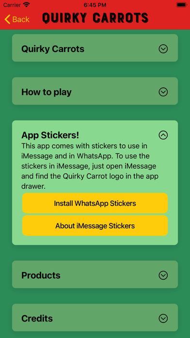 Quirky Carrots Memory Game screenshot 1