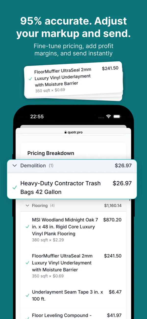 Quotr Pro - Contractor Quotes screenshot 4