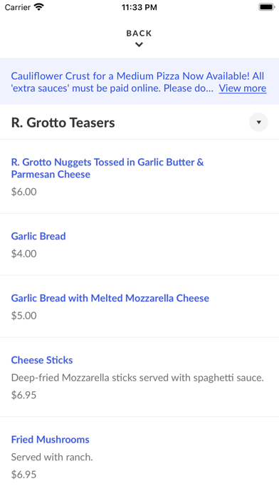 R Grotto Ristorante screenshot 2
