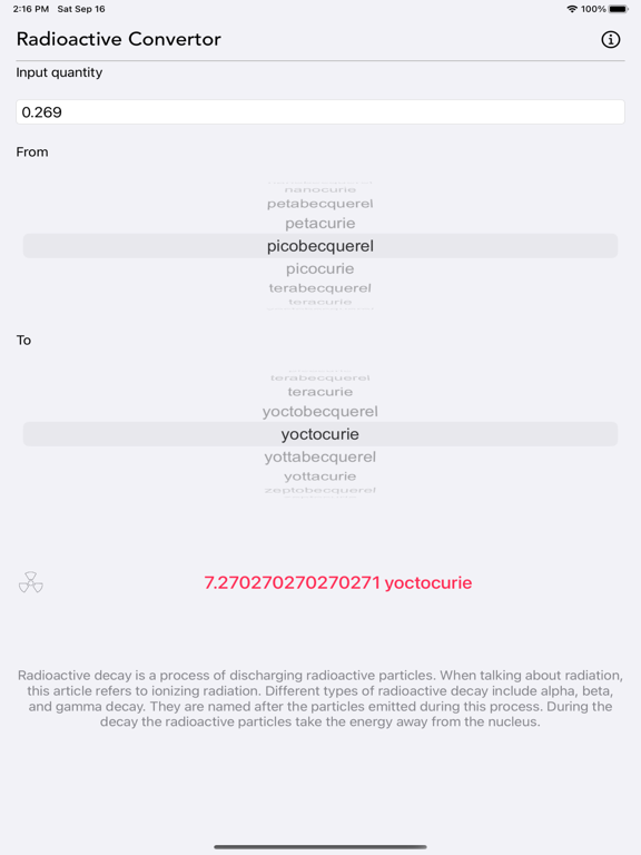 Radioactivity Conversion screenshot 1