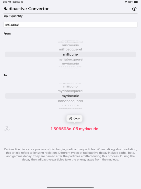 Radioactivity Conversion screenshot 3