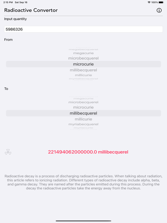 Radioactivity Conversion screenshot 4