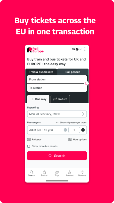 Rail Europe - Train Tickets screenshot 1