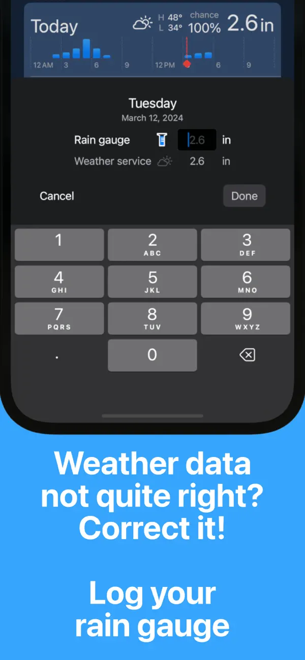 Rain Tally: Virtual Rain Gauge screenshot 1