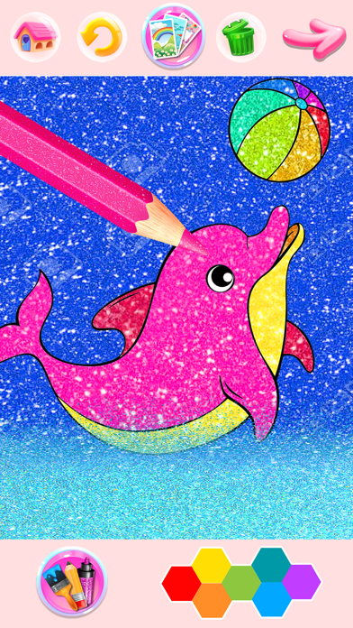 Rainbow Glitter Coloring Book screenshot 1