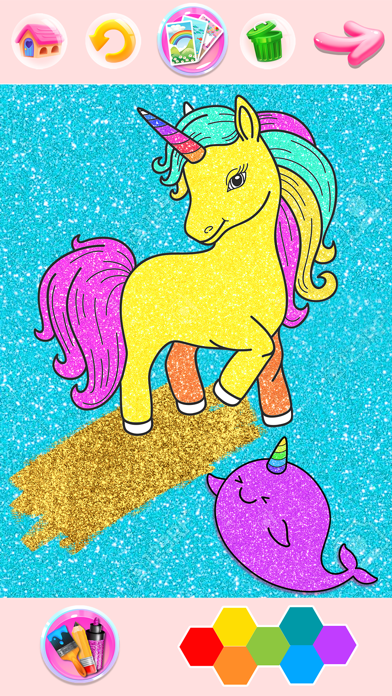 Rainbow Glitter Coloring Book screenshot 2