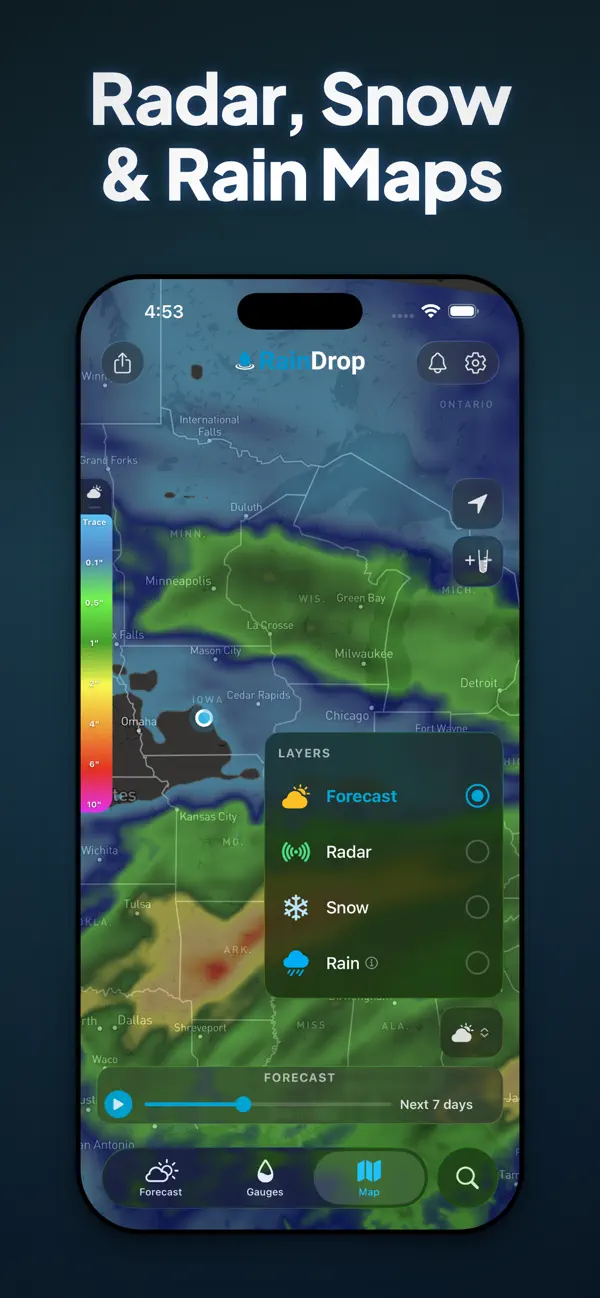 RainDrop - Rain Totals & Radar screenshot 3