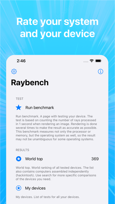 Raybench: OS system speed test screenshot 1