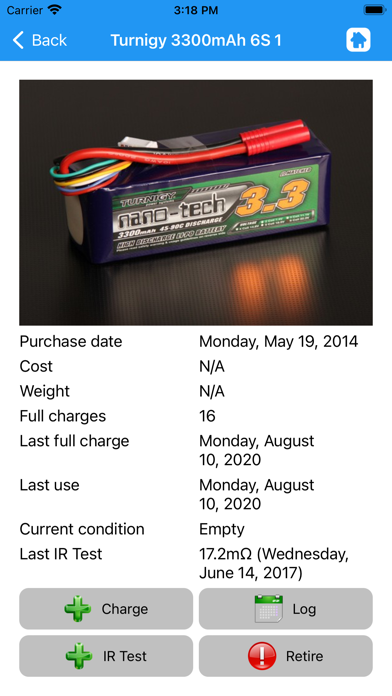 RC Flight and Battery Log screenshot 1
