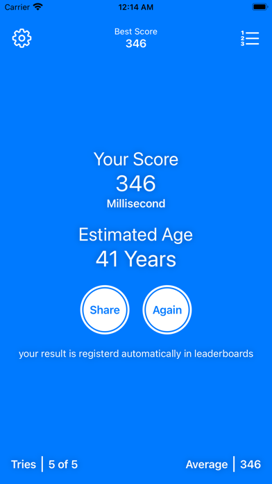 Reaction Test, Speed and Age screenshot 2