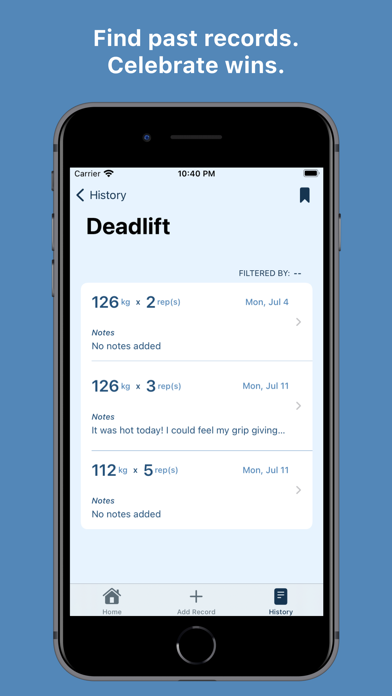 Record Recall: Log Your Bests screenshot 2