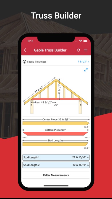 RedX Roof - Rafter Calculator screenshot 3