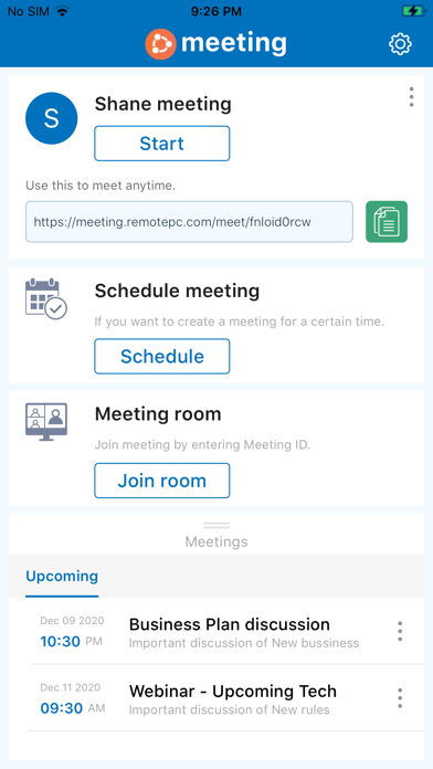 RemotePC Meeting screenshot 1