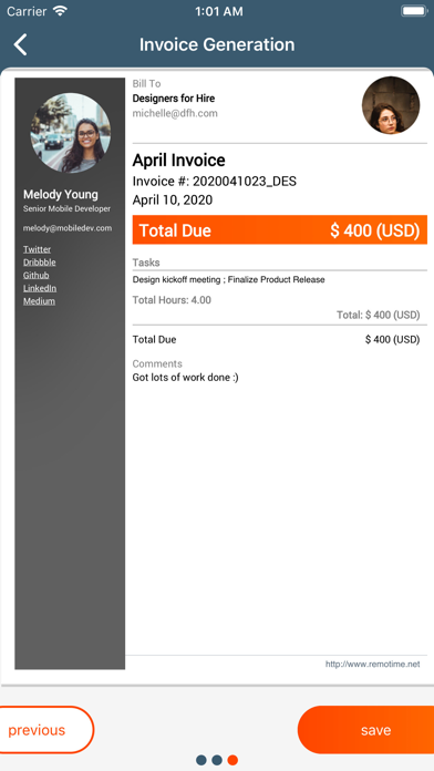 Remotime: Freelancer Invoicing screenshot 2