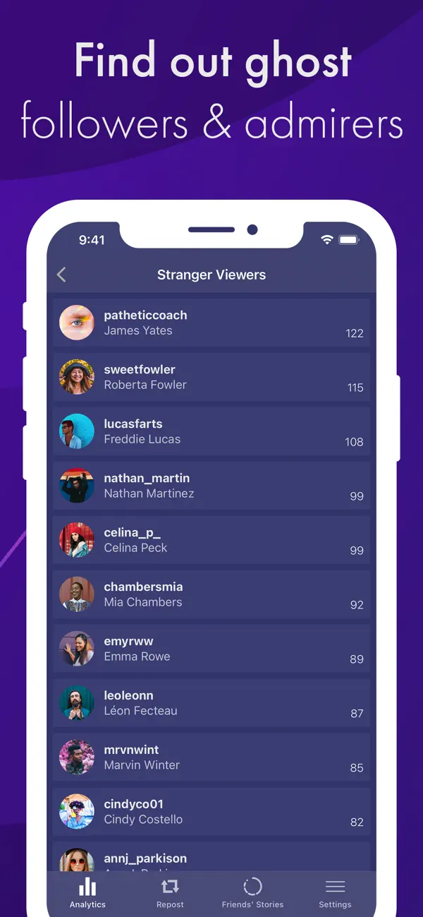 Reports+ Unfollowers Follower screenshot 4