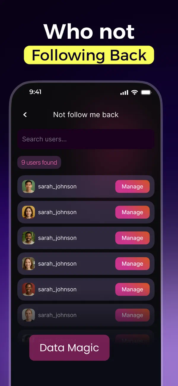 Reports Unfollowers, Followers screenshot 2