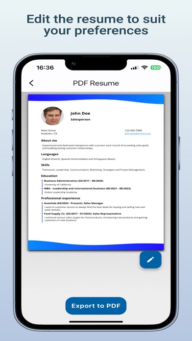 Resume Builder - CV Creator screenshot 1