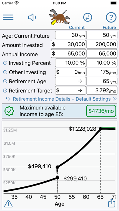 Retirement Analyst screenshot 2