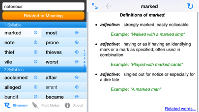 RhymeZone screenshot 1