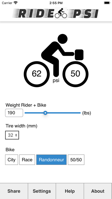 Ride PSI - Bike Tire Pressure screenshot 2