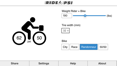 Ride PSI - Bike Tire Pressure screenshot 1