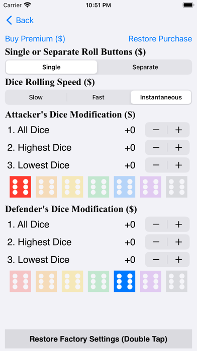 Risk Dice Roller + Probability screenshot 1