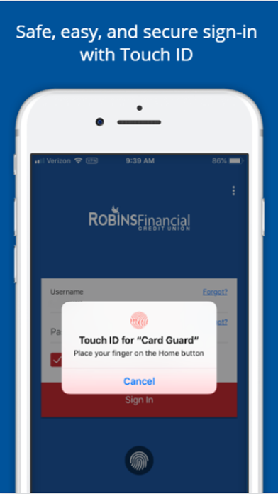 Robins Financial Cards App screenshot 1