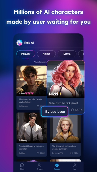 Role AI - Chat with AI friends screenshot 1