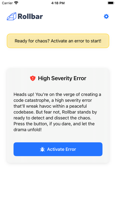 Rollbar Error Simulator screenshot 1