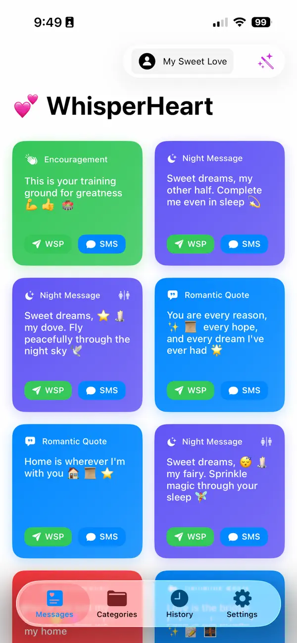 Romantic WA - Love Messages screenshot 6