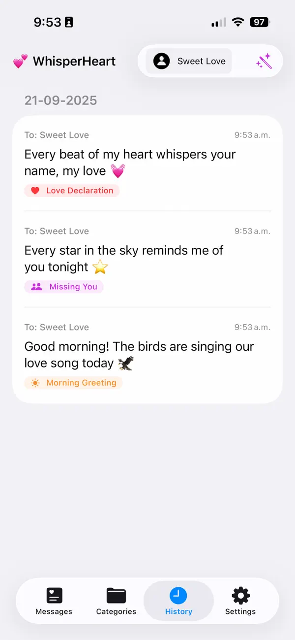 Romantic WA - Love Messages screenshot 3