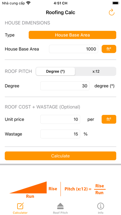 Roof Calculator: Pitch, Angle screenshot 3