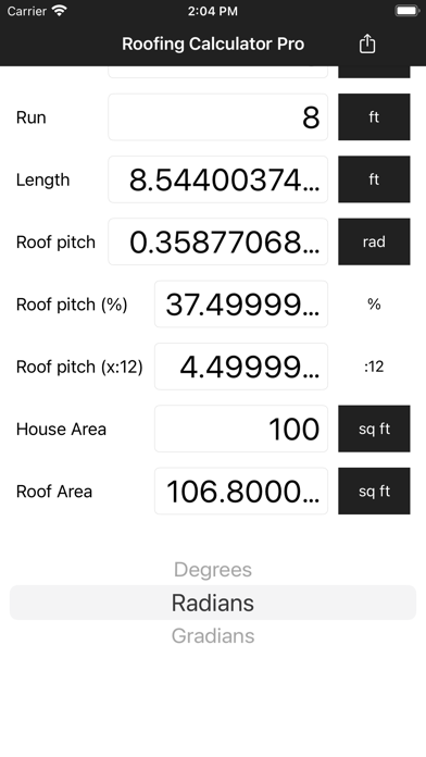 Roofing Calculator Pro screenshot 2