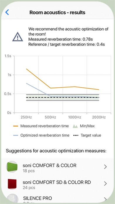 Room acoustics measurement screenshot 2