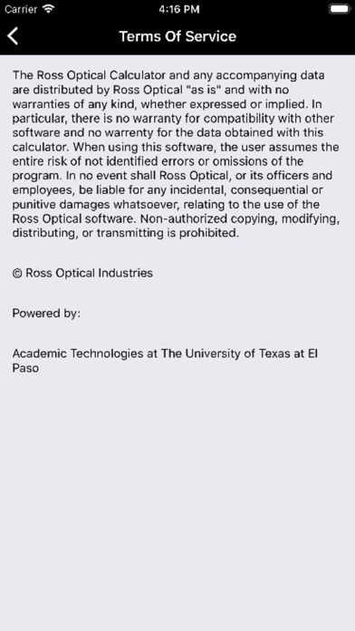 Ross Optical Calculator screenshot 1