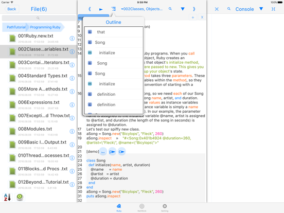 rubyi - run code, autocomplete screenshot 5